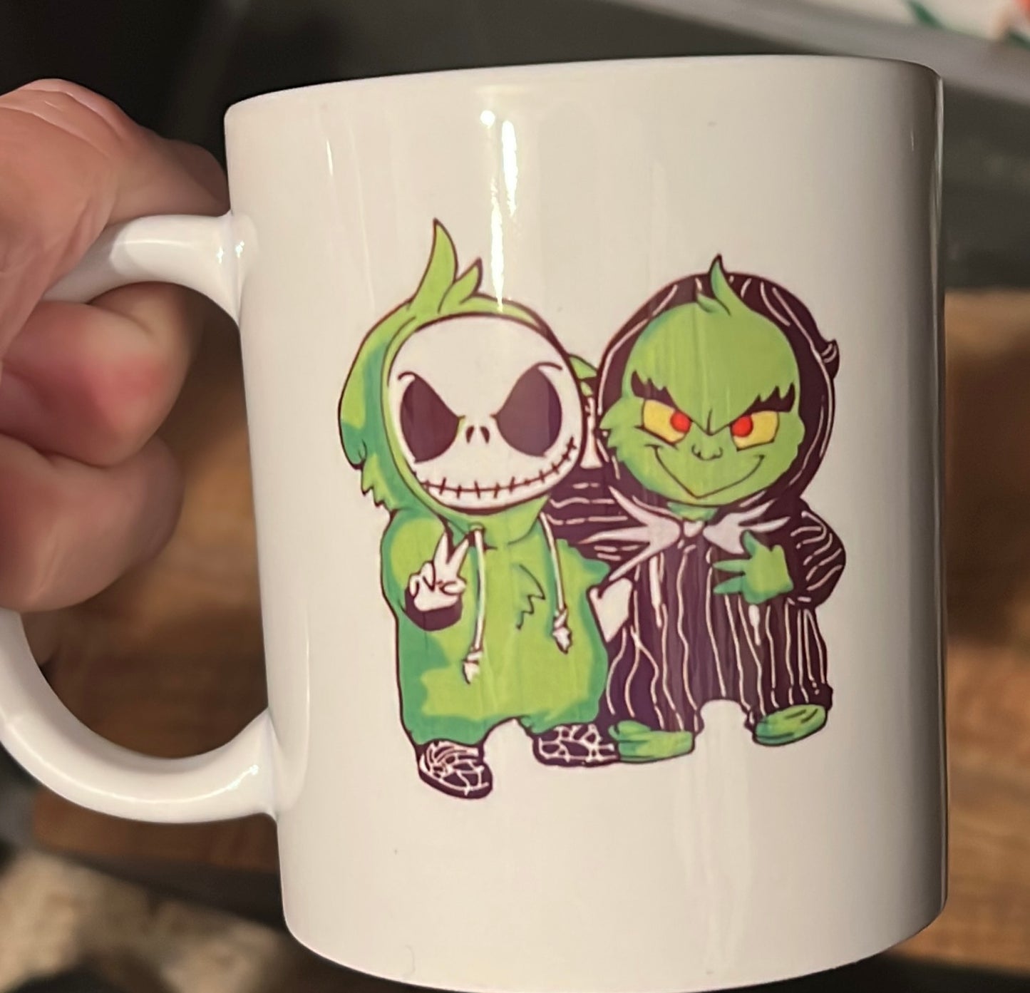 Grinch & Jack skeleton mug